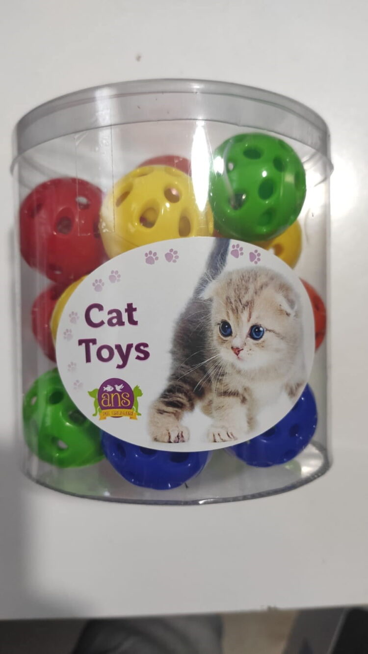 Renkli Kedi Topu Köpek Topu 3.5 cm 4 adet - Görsel 1