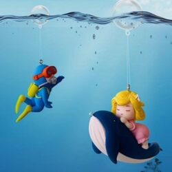 AKVARYUM  DEKORU YÜZEN DALIŞCI BALİNA KIZ 3 CM X 6,5 CM