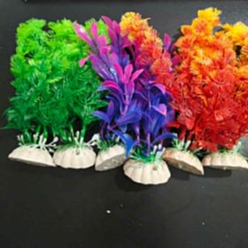 Akvaryum Plastik Bitki rengarenk 12adet 16cm