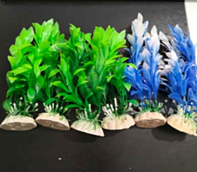 Akvaryum Plastik Bitki rengarenk 12adet 16cm - Görsel 2