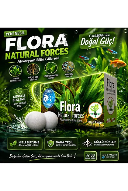 1_org_zoom Contra Ichthyo Flora Natural Forces Akvaryum Bitki Gübresi – 8 Tablet - Görsel 1