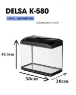 DELSA K 580 MODEL ITHAL AKVARYUM 58X30X48,5 CM LAMBALI VE TEPE SUMP MOTORLU