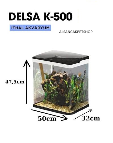 images (1) DELSA K 500 MODEL ITHAL AKVARYUM 50X32X47,5 CM DOKUNMATIK 7 RENK MOD LU LAMBA VE TEPE SUMP MOTORLU - Görsel 1
